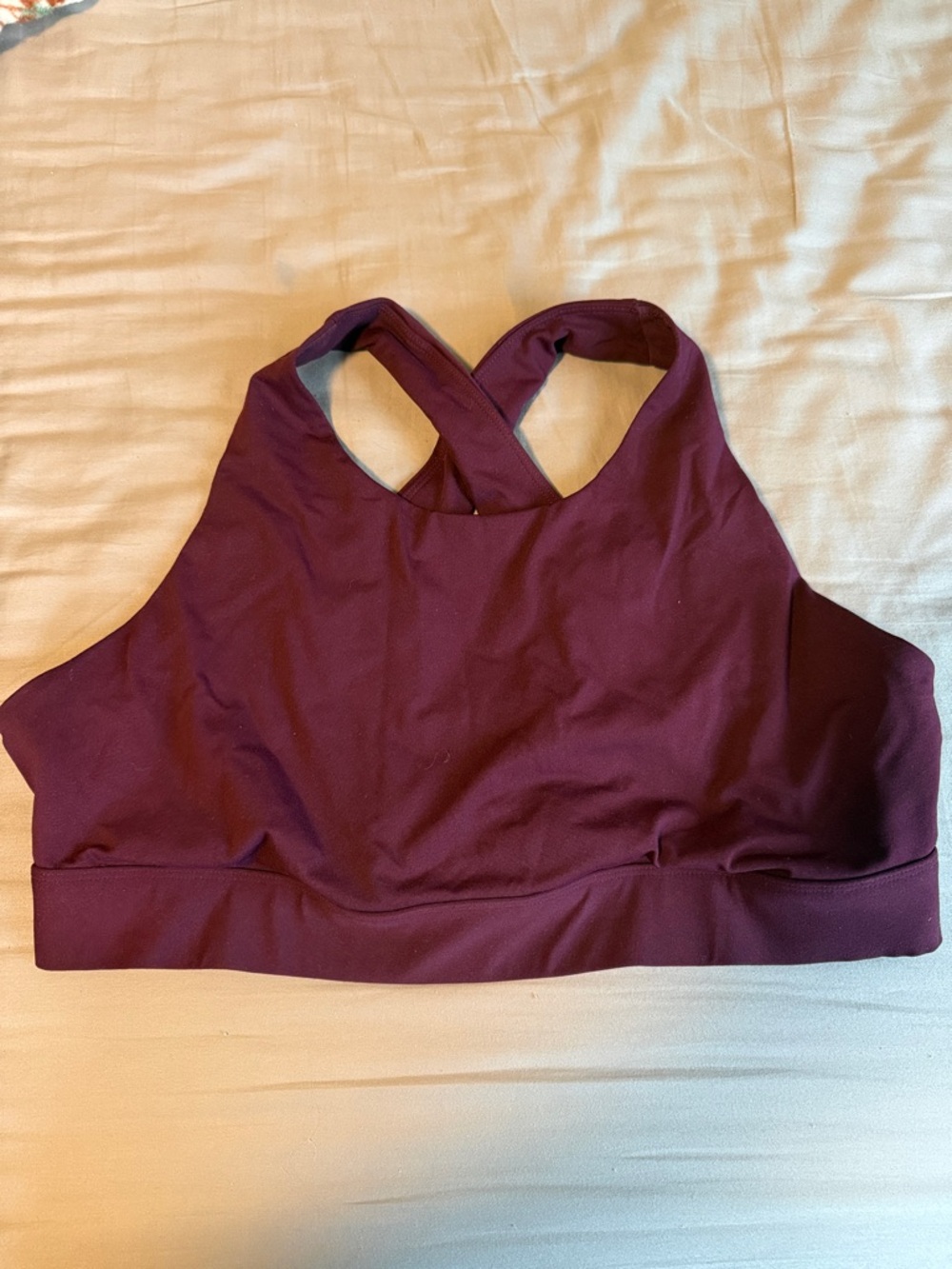 Women's Cross-Back Fabletics Bra - Deep Burgundy